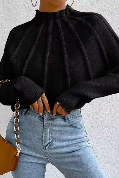 Strukturierter Pullover mit Rollkragen