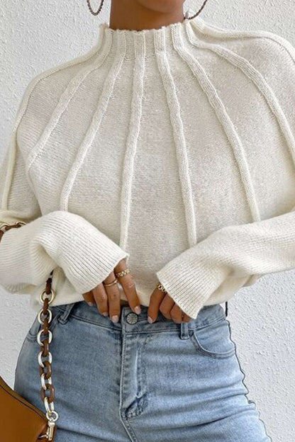 Strukturierter Pullover mit Rollkragen