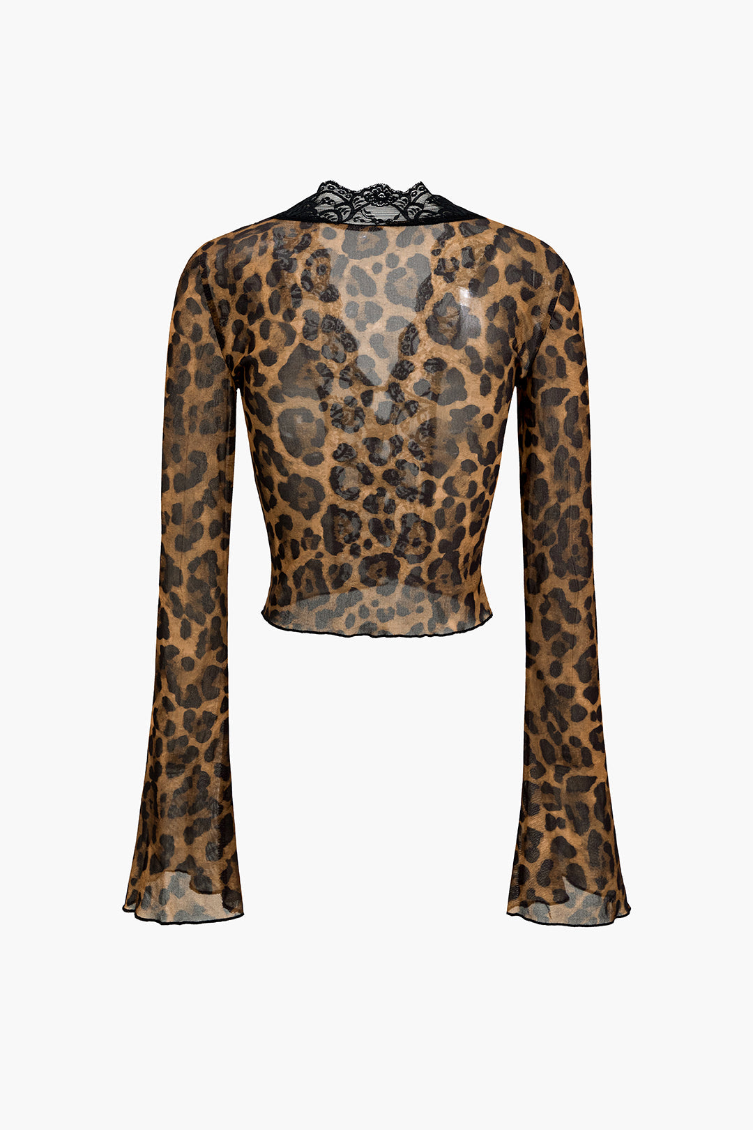 Lange Bluse aus Leopardenspitze