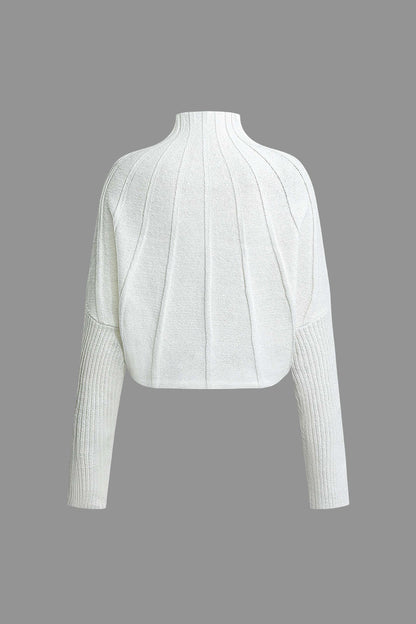 Strukturierter Pullover mit Rollkragen