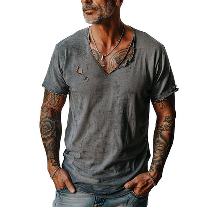 Ripped V-Neck Shirt für Männer